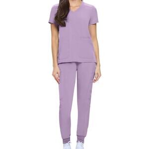 NWT ~ Women's Lavender Purple 2pc Scrubs Top & Pants Set ~ Plus Size 1X